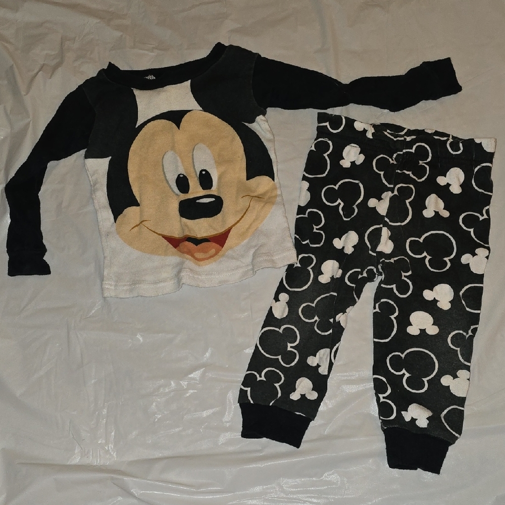 Disney Mickey Mouse Kids Pajama Set - Black and White